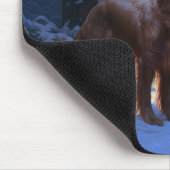 アイリッシュレッドセッター雪そりクリスマスデコール マウスパッド (コーナー)