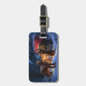 アイリッシュレッドセッター雪そりクリスマスデコール ラゲッジタグ (正面縦)