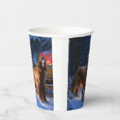 アイリッシュレッドセッター雪そりクリスマスデコール 紙コップ (右)