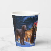 アイリッシュレッドセッター雪そりクリスマスデコール 紙コップ (正面)