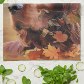 アイリッシュレッドセッター、アイリッシュセッター キッチンタオル (折り畳み)