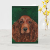 アイリッシュレッドセッター カード (黄色い花)