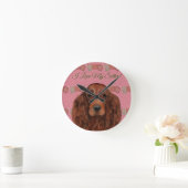 アイリッシュレッドセッター ラウンド壁時計 (ホーム)