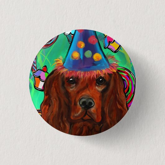 アイリッシュレッドセッター 缶バッジ (正面)