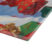 アイリッシュレッド走セッターのクリスマス帽子の雪 カッティングボード (角)