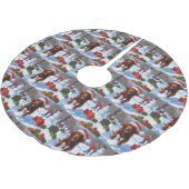 アイリッシュレッド走セッターのクリスマス帽子の雪 ブラッシュドポリエステルツリースカート (アングル)