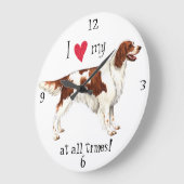 アイリッシュレッド&ホワイトセッターが大好き ラージ壁時計 (傾斜)