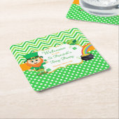 アイリッシュレプレシャンサンパトリックの日パーティー スクエアペーパーコースター (アングル)