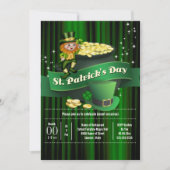 アイリッシュレプレシャンポット金ゴールドSt patricks休日 招待状 (正面)