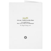 アイリッシュレース – アスパラガス緑のグリーティングカード (裏面)