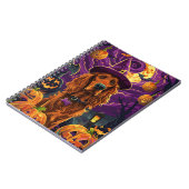 アイリッシュ不気味レッドセッターハロウィンウィッチカボチャ ノートブック (左側)