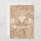 アイリッシュ伝統的クラダグリングや輪、シャムロック&ハープ 招待状 (裏面)