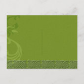 アイリッシュ伝統的グリーンウェディングRSVP インビテーションポストカード (裏面)