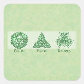 アイリッシュ宗教的な友人の祈りの言葉と恵み スクエアシール (正面)