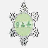 アイリッシュ宗教的な友人の祈りの言葉と恵み スノーフレークピューターオーナメント (右)