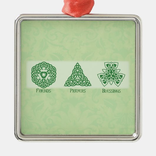 アイリッシュ宗教的な友人の祈りの言葉と恵み メタルオーナメント (正面)