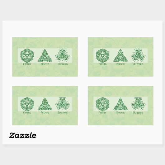 アイリッシュ宗教的な友人の祈りの言葉と恵み 長方形シール (シート)