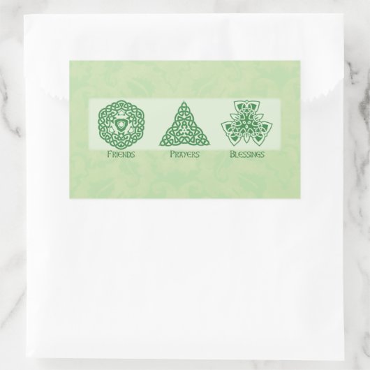 アイリッシュ宗教的な友人の祈りの言葉と恵み 長方形シール (バッグ)