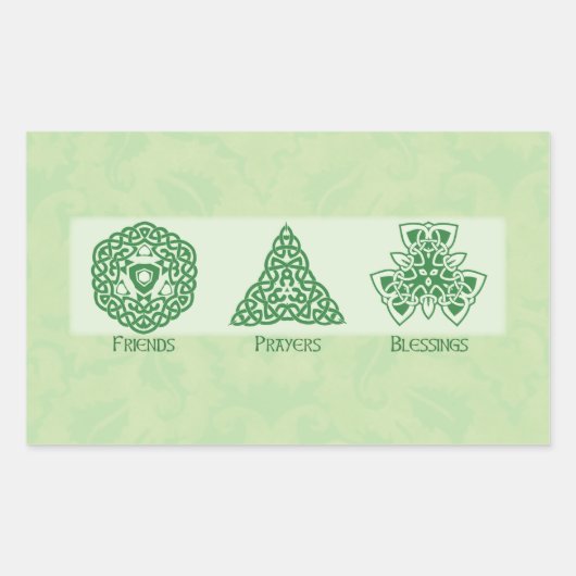 アイリッシュ宗教的な友人の祈りの言葉と恵み 長方形シール (正面)