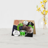 アイリッシュ海賊/アンティーク海賊の宝石図 カード (黄色い花)