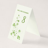 アイリッシュ渦巻形のシャムロックテーブル番号 名刺 (裏面)