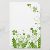 アイリッシュ渦巻形のシャムロック 便箋 (正面/裏面)