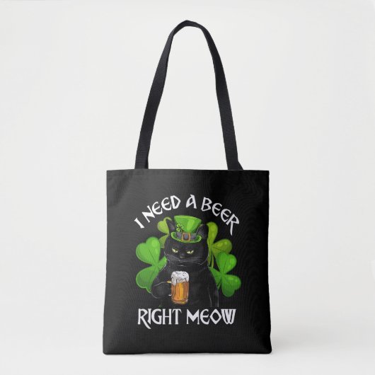 アイリッシュ用の黒猫ビールSt patricks day トートバッグ (正面)