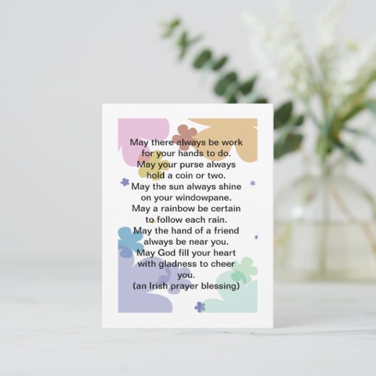 アイリッシュ祈りの言葉賛美のはがき ポストカード (スタンド正面)