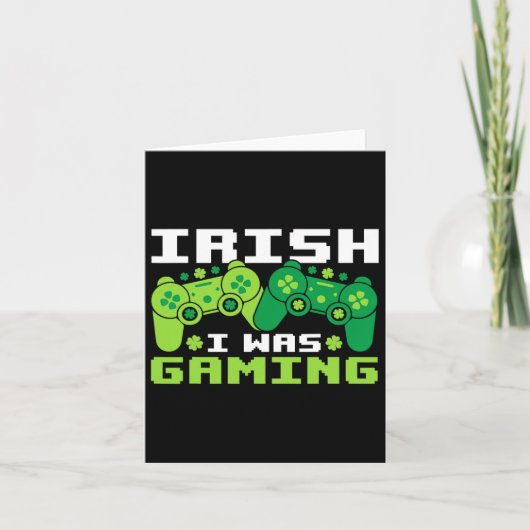 アイリッシュ私はゲーミングおもしろいSt patricks dayゲーマーボーイ カード (正面)
