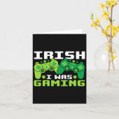 アイリッシュ私はゲーミングおもしろいSt patricks dayゲーマーボーイ カード (黄色い花)
