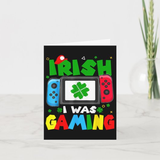 アイリッシュ私はゲーミングおもしろいSt patricks dayゲーマーボーイ カード (正面)