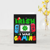 アイリッシュ私はゲーミングおもしろいSt patricks dayゲーマーボーイ カード (黄色い花)