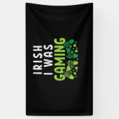 アイリッシュ私はゲーミングおもしろいSt patricks dayゲーマーボーイ 横断幕 (縦)