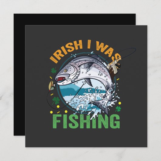 アイリッシュ私は魚釣りおもしろいセントパトリックの漁師だった 招待状 (正面/裏面)