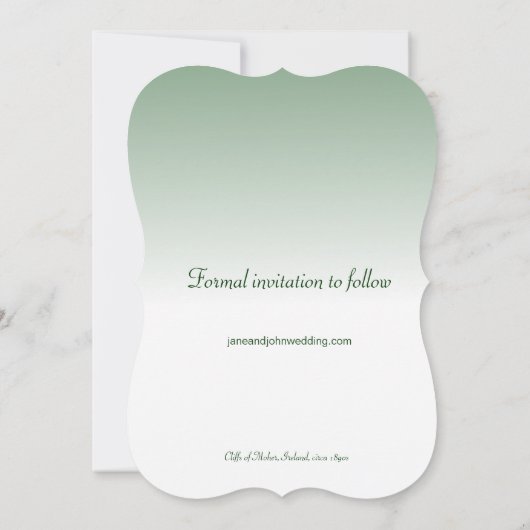 アイリッシュ結婚のモハーの崖がデートを救う セーブザデート (裏面)