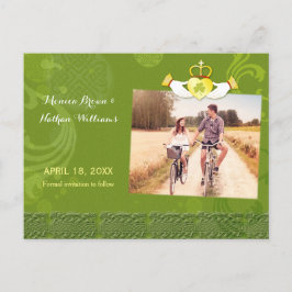 アイリッシュ結婚クラダグハートの写真Save the Date 案内ポストカード