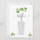 アイリッシュ結婚シャムロックのテーブルプラン、シーティングカード 招待状 (正面)
