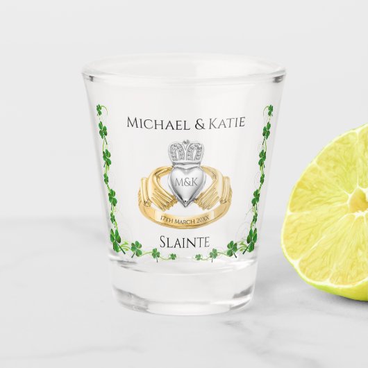 アイリッシュ結婚ズカダグリングや輪 ショットグラス (正面)