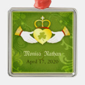 アイリッシュ結婚ハートの新婚の形見 メタルオーナメント (正面)