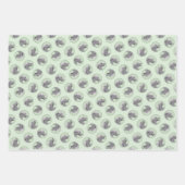 アイリッシュ絵を描ウルフハウンドのグレーオリジナルドッグアート ラッピングペーパーシート (正面)