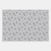 アイリッシュ絵を描ウルフハウンドのグレーオリジナルドッグアート ラッピングペーパーシート (正面3)