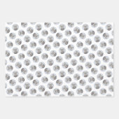 アイリッシュ絵を描ウルフハウンドのグレーオリジナルドッグアート ラッピングペーパーシート (正面2)