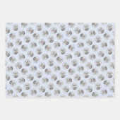 アイリッシュ絵を描ウルフハウンドのグレーオリジナルドッグアート ラッピングペーパーシート (正面)