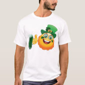アイリッシュ絵文字ラッキーグリーンビールst patricks day おもしろい tシャツ (正面)