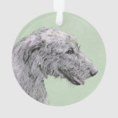 アイリッシュ絵画ウルフハウンド – Cuteオリジナルドッグアート オーナメント (裏面)
