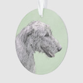 アイリッシュ絵画ウルフハウンド – Cuteオリジナルドッグアート オーナメント (正面)