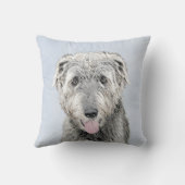 アイリッシュ絵画ウルフハウンド – Cuteオリジナルドッグアート クッション (裏面)