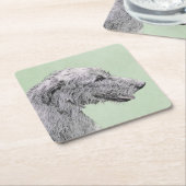 アイリッシュ絵画ウルフハウンド – Cuteオリジナルドッグアート スクエアペーパーコースター (アングル)