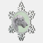 アイリッシュ絵画ウルフハウンド – Cuteオリジナルドッグアート スノーフレークピューターオーナメント (右)