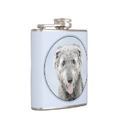 アイリッシュ絵画ウルフハウンド – Cuteオリジナルドッグアート フラスク (右)